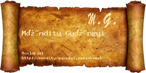 Mándity Gyöngyi névjegykártya